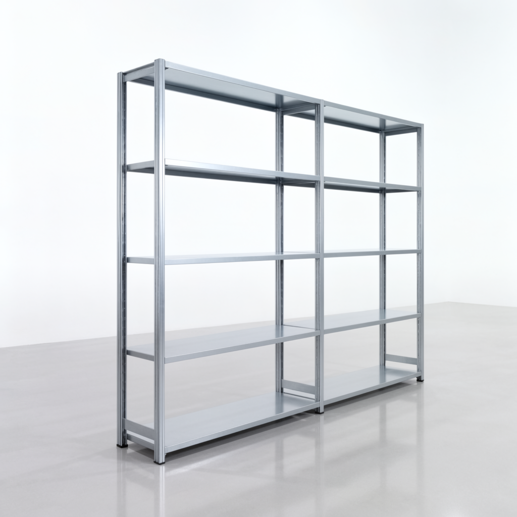 Fachbodenregal FBX 4000, H: 2.000 mm, B: 2.626 mm mm, T: 400 mm, Ebenen: 5