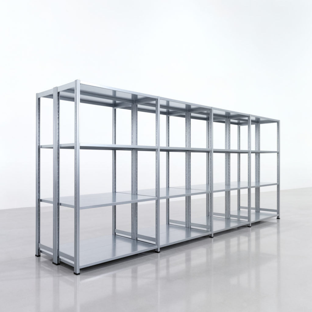 Fachbodenregal FBX 4000, H: 2.000 mm, B: 4.820 mm mm, T: 500 mm, Ebenen: 4