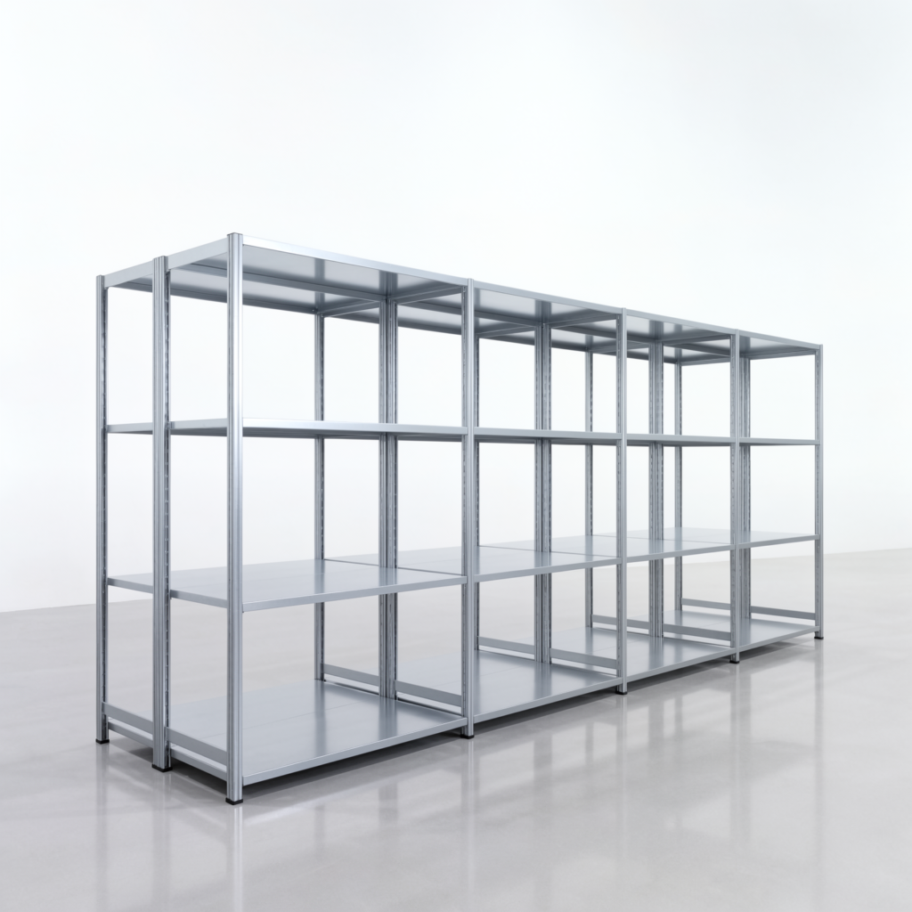 Fachbodenregal FBX 4000, H: 2.000 mm, B: 4.820 mm mm, T: 600 mm, Ebenen: 4