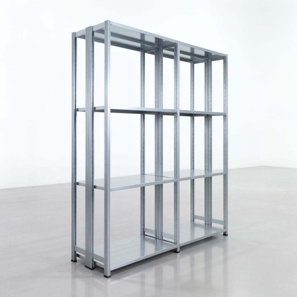 Fachbodenregal FBX 4000, H: 2.350 mm, B: 2.026 mm mm, T: 300 mm, Ebenen: 4