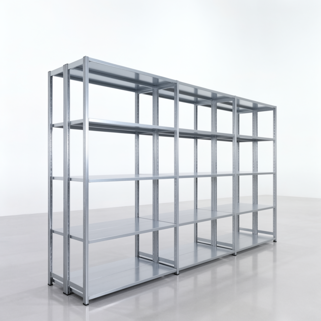 Fachbodenregal FBX 4000, H: 2.350 mm, B: 3.923 mm mm, T: 400 mm, Ebenen: 5