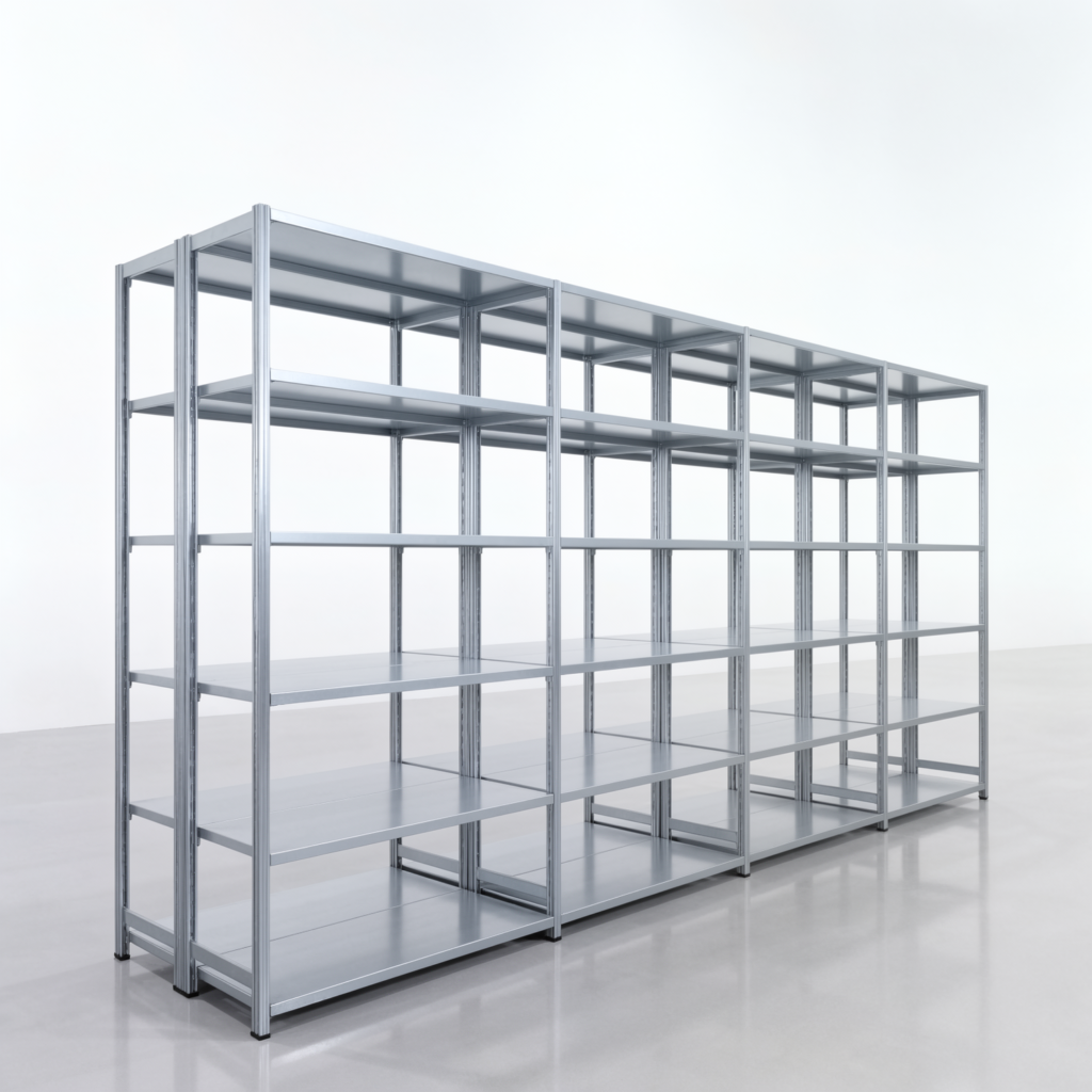 Fachbodenregal FBX 4000, H: 2.350 mm, B: 4.820 mm mm, T: 500 mm, Ebenen: 6