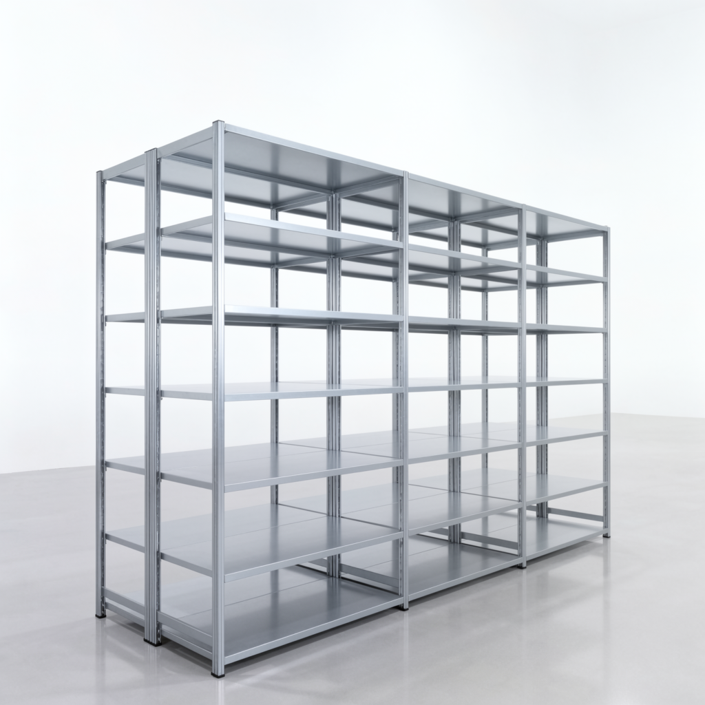 Fachbodenregal FBX 4000, H: 2.350 mm, B: 3.623 mm mm, T: 600 mm, Ebenen: 7