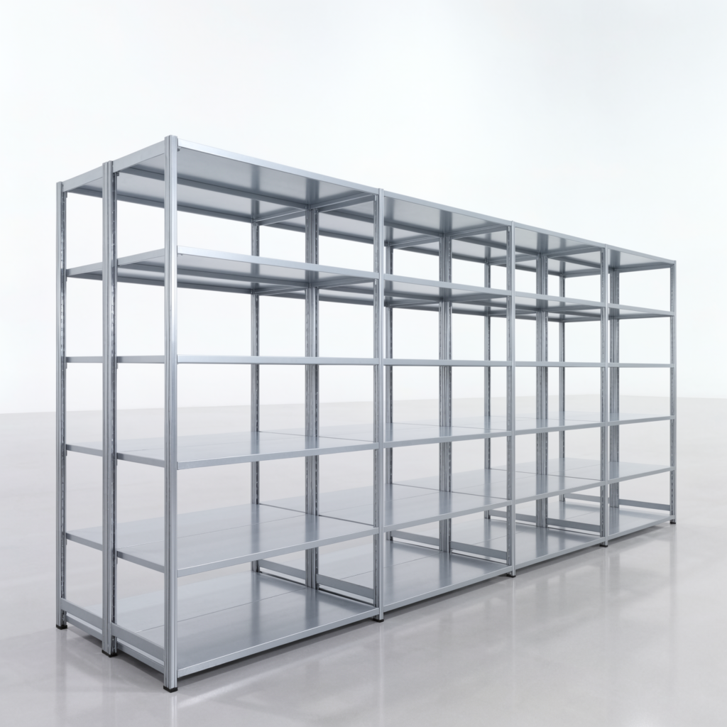 Fachbodenregal FBX 4000, H: 2.350 mm, B: 5.220 mm mm, T: 600 mm, Ebenen: 6