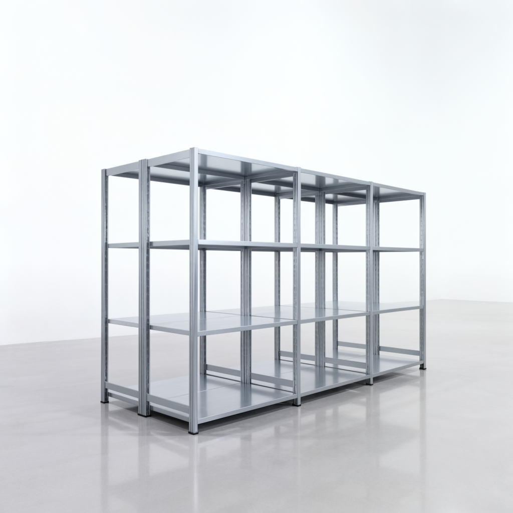 Fachbodenregal FBX 4000, H: 1.750 mm, B: 3.023 mm mm, T: 600 mm, Ebenen: 4