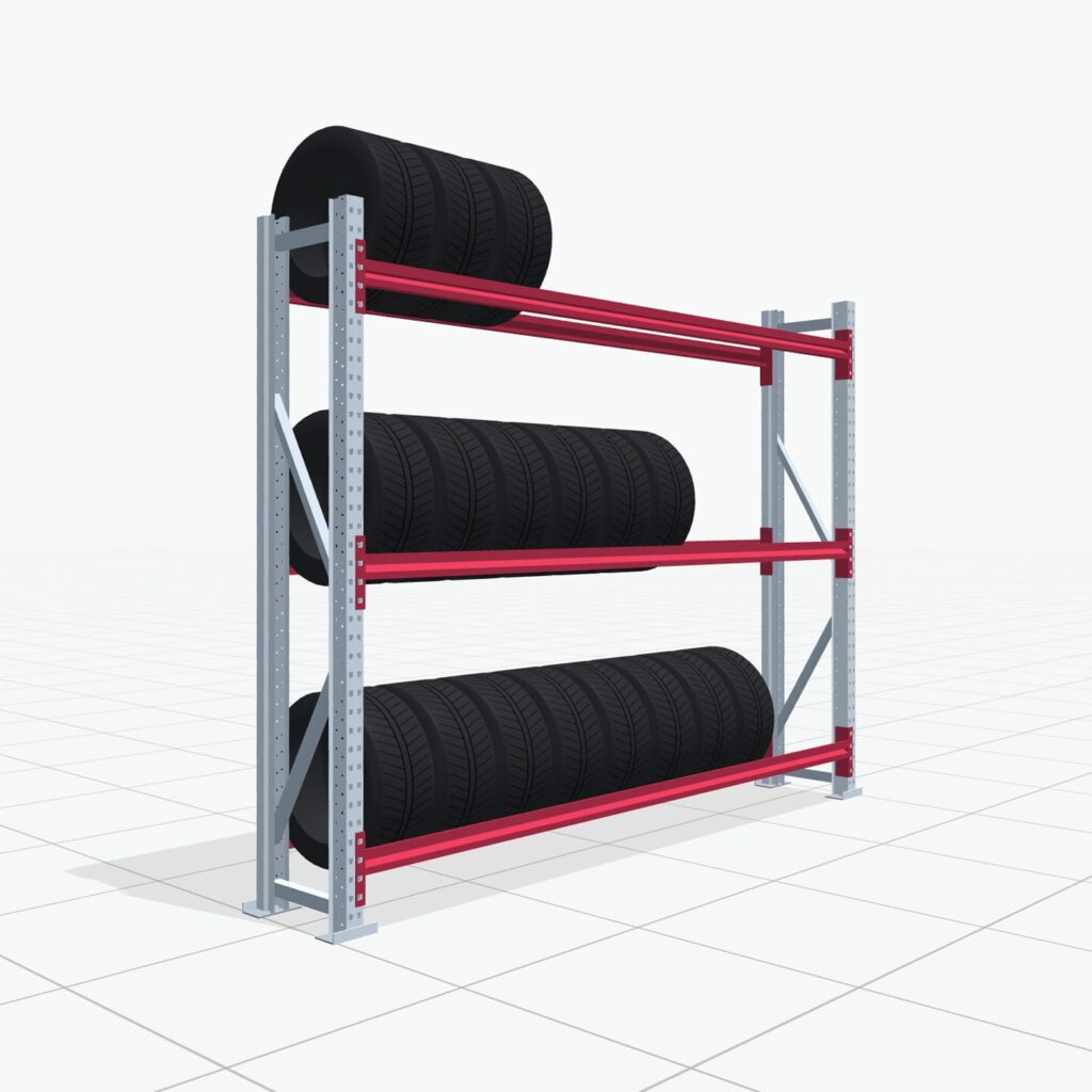 Reifenregale RSX 5000, H: 2.000 mm, B: 2.616 mm mm, T: 400 mm (13 - 15