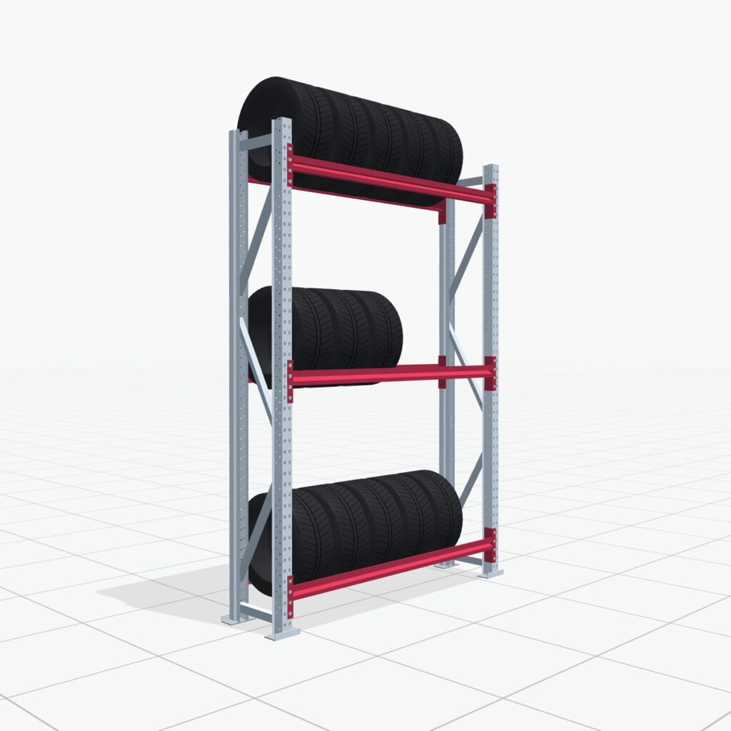 Reifenregale RSX 5000, H: 2.400 mm, B: 1.626 mm mm, T: 400 mm (13 - 15