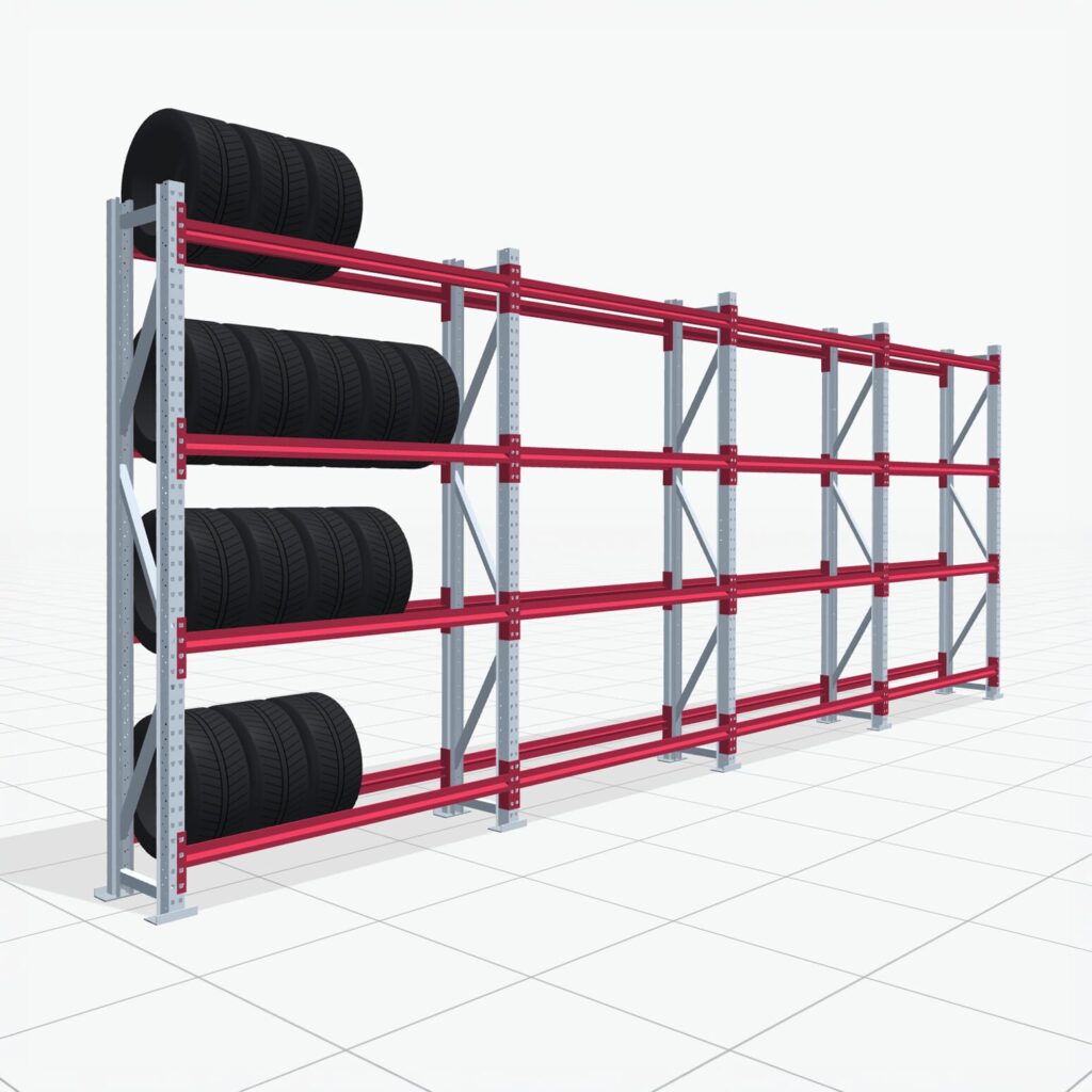 Reifenregale RSX 5000, H: 2.400 mm, B: 6.309 mm mm, T: 400 mm (13 - 15