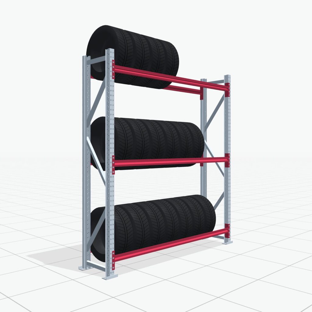 Reifenregale RSX 5000, H: 2.400 mm, B: 2.121 mm mm, T: 500 mm (16 - 18