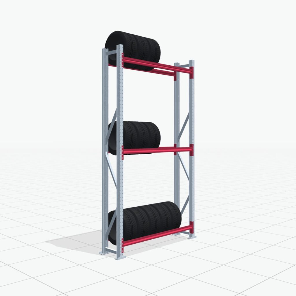 Reifenregale RSX 5000, H: 3.000 mm, B: 1.626 mm mm, T: 400 mm (13 - 15