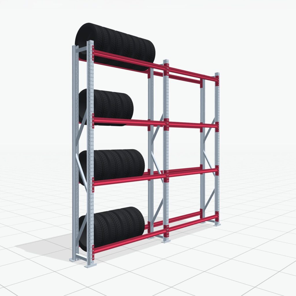Reifenregale RSX 5000, H: 3.000 mm, B: 3.187 mm mm, T: 400 mm (13 - 15